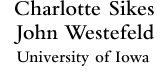 Charlotte Sikes & John Westefeld of University of Iowa 